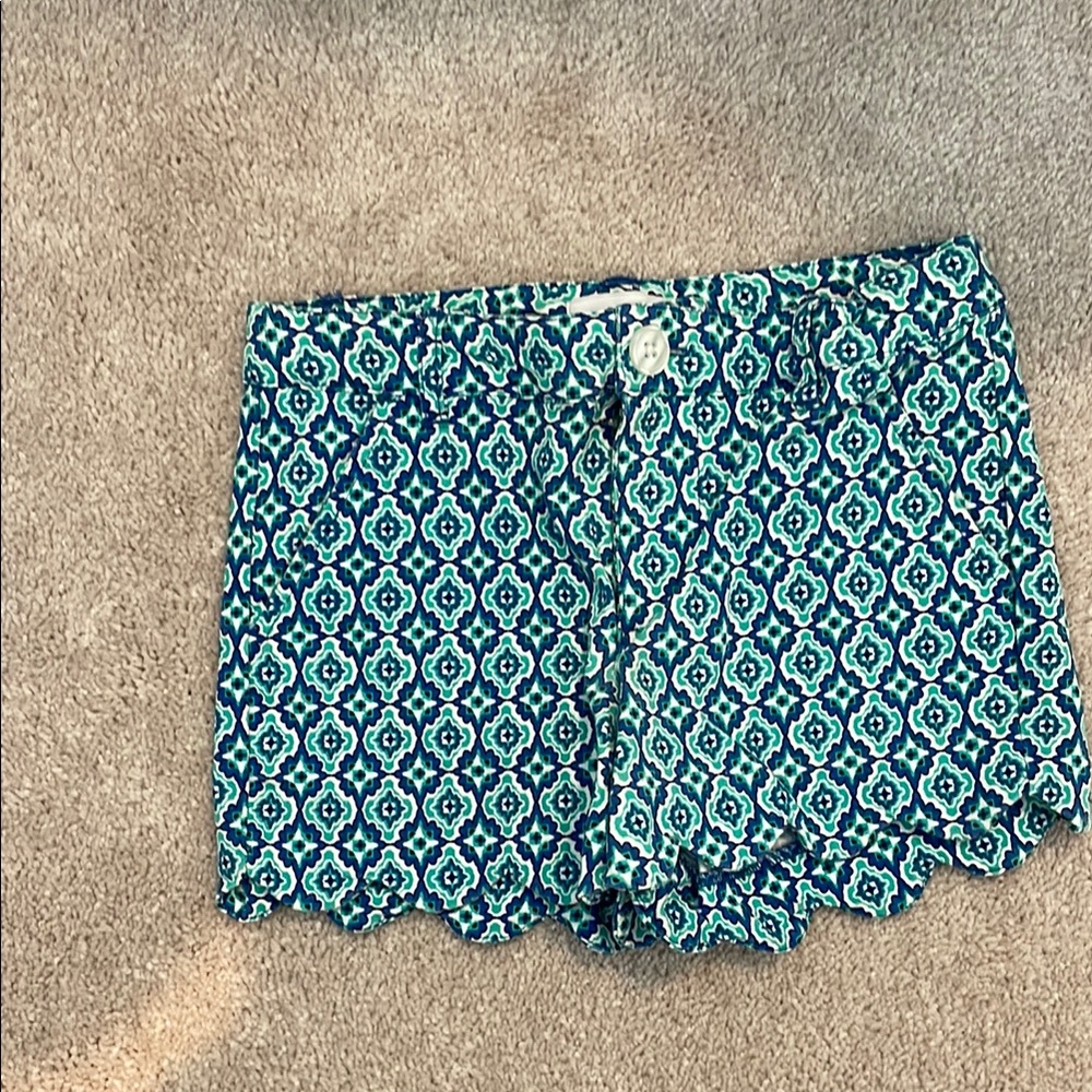 Crown & Ivy Blue and White Geometric Shorts